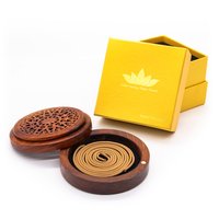 Wooden censer | Incense coil burner censer | Diameter 9 cm height 2.5 cm | Square, round, and hexagon shapes photo 2