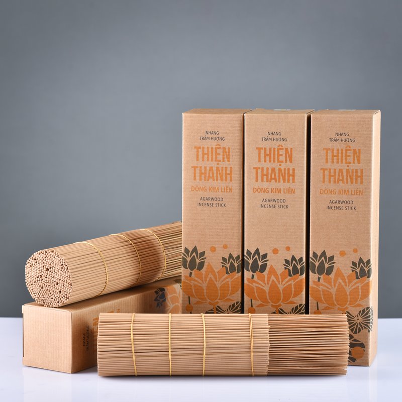 Golden Lotus concept | Agarwood incense stick 30 cm | 400 stick 1 box