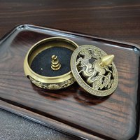 Copper Incense Censer | Intricate Carved Patterns | Plain Copper Burner without Stand | Comes with 1 Copper Gourd photo 3