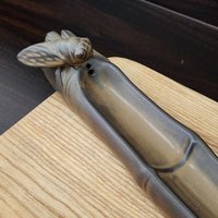 Ceramic censer | black color | Bamboo boat and cicada photo 3