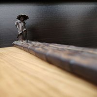 Ceramic censer| black color | bamboo boat with wanderer figure photo 4