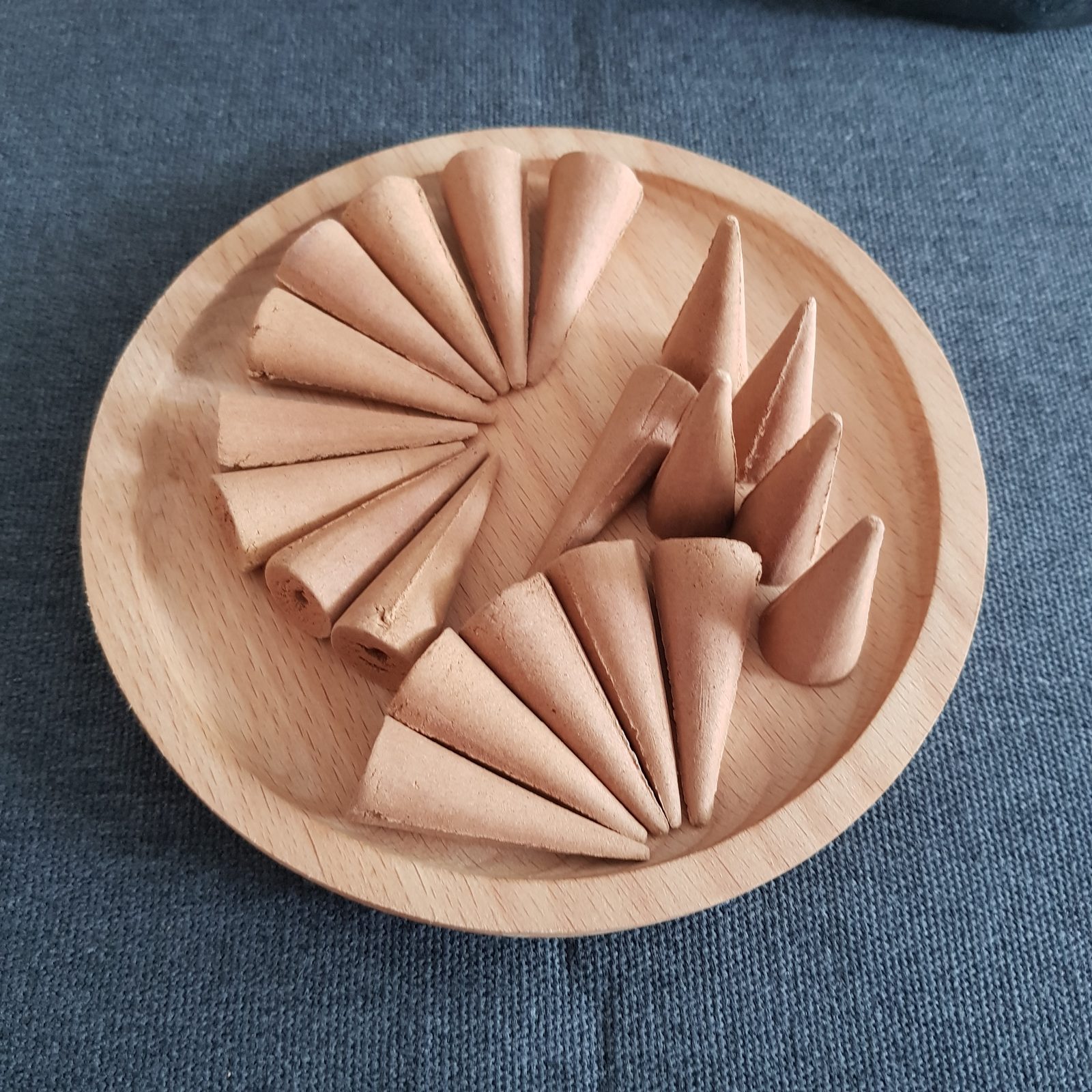 Red Lotus incense cone burning