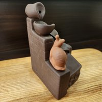 Ceramic censer | backflow smoke | Tall earthenware-style censer | Come with a cute small snail photo 2
