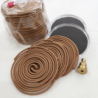 Golden Lotus concept | A set of Agarwood incense coil 4 hours | 48 coils per box | give free 02 glass box and 01 copper gourd photo 2