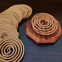 Golden Lotus concept | A set of Agarwood incense coil 4 hours | 48 coils per box | give free 02 glass box and 01 copper gourd photo 6