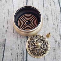 Copper censer | Plain design without patterns | Three-legged Copper censer | Comes with 1 copper gourd photo 2