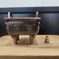Alloy censer | Four‑legged censer | Featuring twin dragons | Includes 1 Copper gourd photo 1