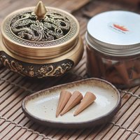 Red Lotus concept | Agarwood incense cone traditional small size 55 cones photo 1