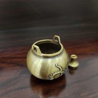 Copper censer | mini size | plum blossom carvings | includes 1 copper gourd photo 2