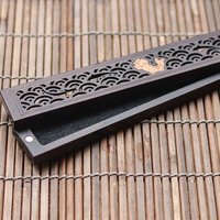 Wooden censer | Censer for incense 20cm | Ironwood | Exquisite Carved Patterns | Includes Fireproof Felt Pad photo 2