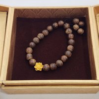 Vòng tay trầm hương 21 hạt nữ - phối sen vàng 24K, mang ý nghĩa cầu bình an cho người thương photo 1